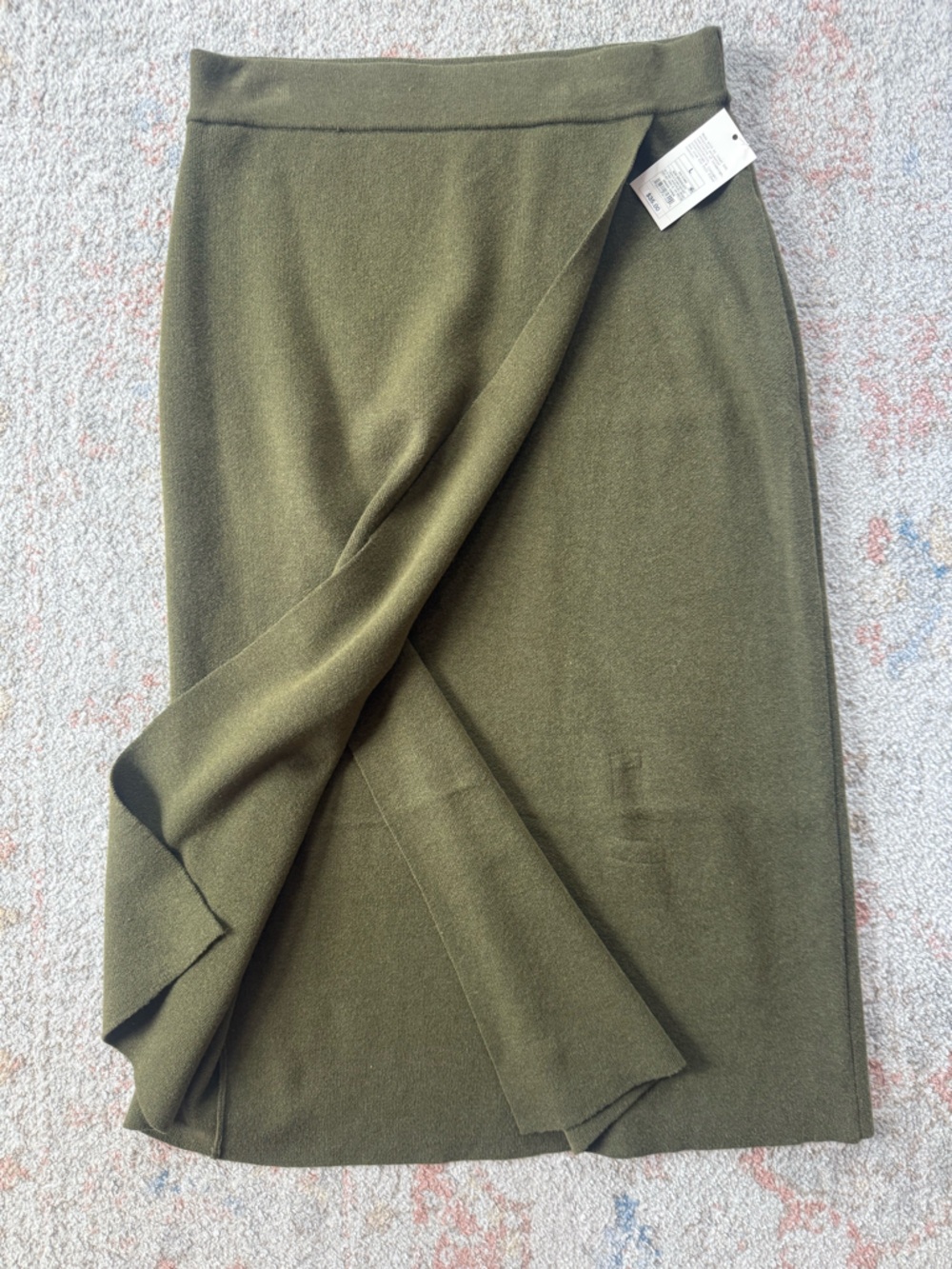 a new day Olive Green Wrap Midi Skirt